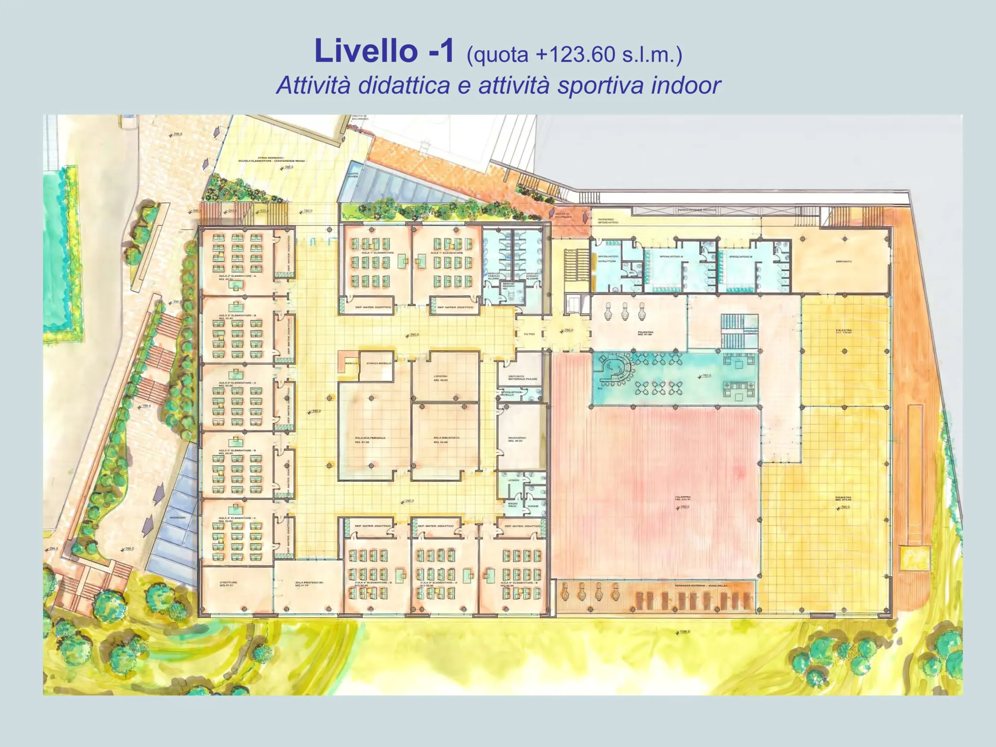 Nuovo Centro Scolastico e Sportivo - Calasanzio Roma - Livello -1