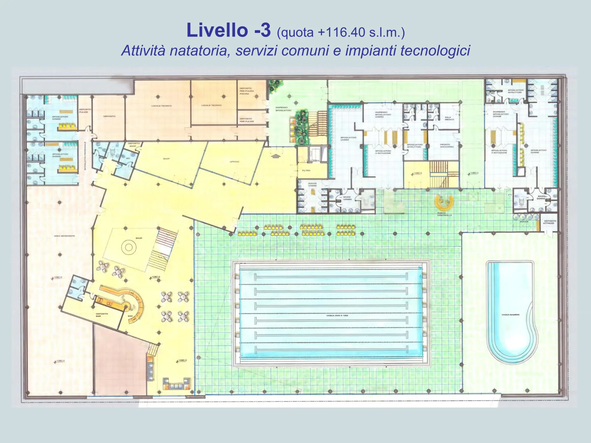 Nuovo Centro Scolastico e Sportivo - Calasanzio Roma - Livello -3